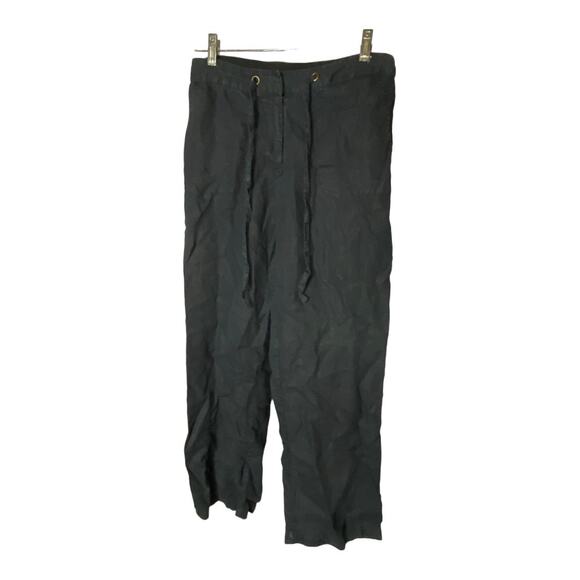 Linen by Charter Club Women's Size Small Pants Black Relaxed Fit Drawstring - Picture 1 of 7